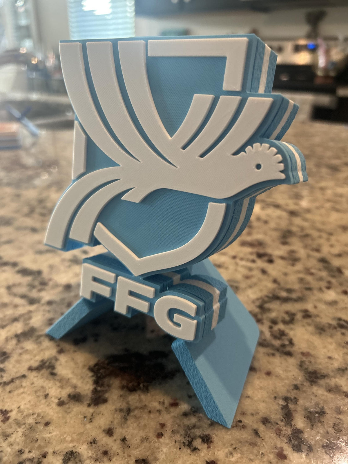 Guatemala Los Chapines FFG 3D printed crest display with stand and hidden stash boxGuatemalan national team soccer fan gift, made in USA