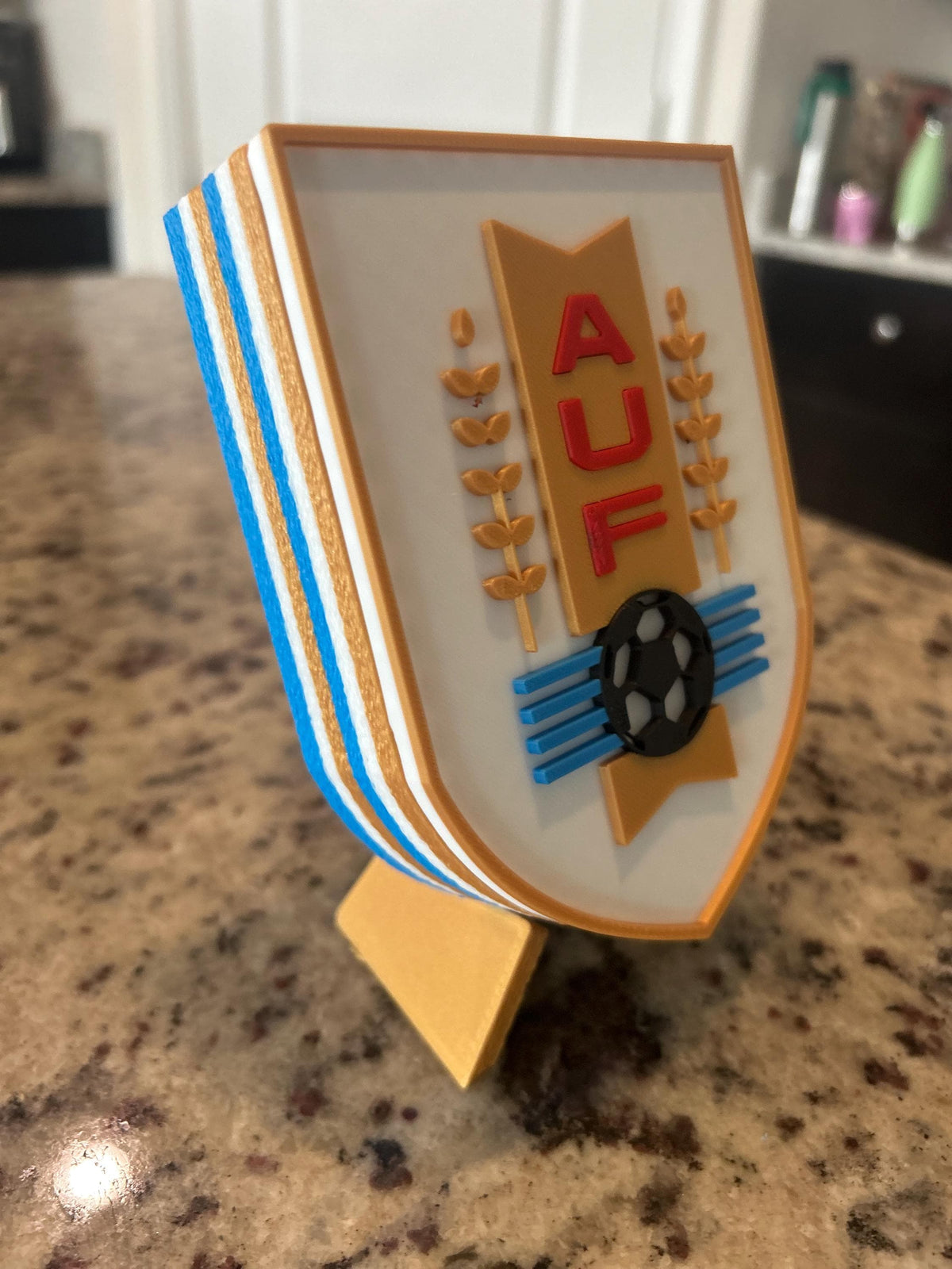 Uruguay 3D Crest Display | AUF La Celeste Soccer Fan Keepsake Box (12.5cm Tall)