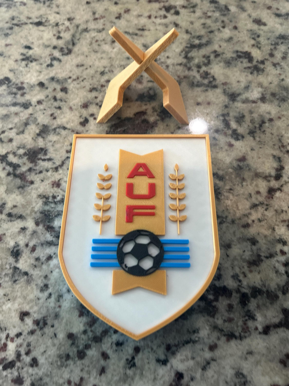 Uruguay 3D Crest Display | AUF La Celeste Soccer Fan Keepsake Box (12.5cm Tall)