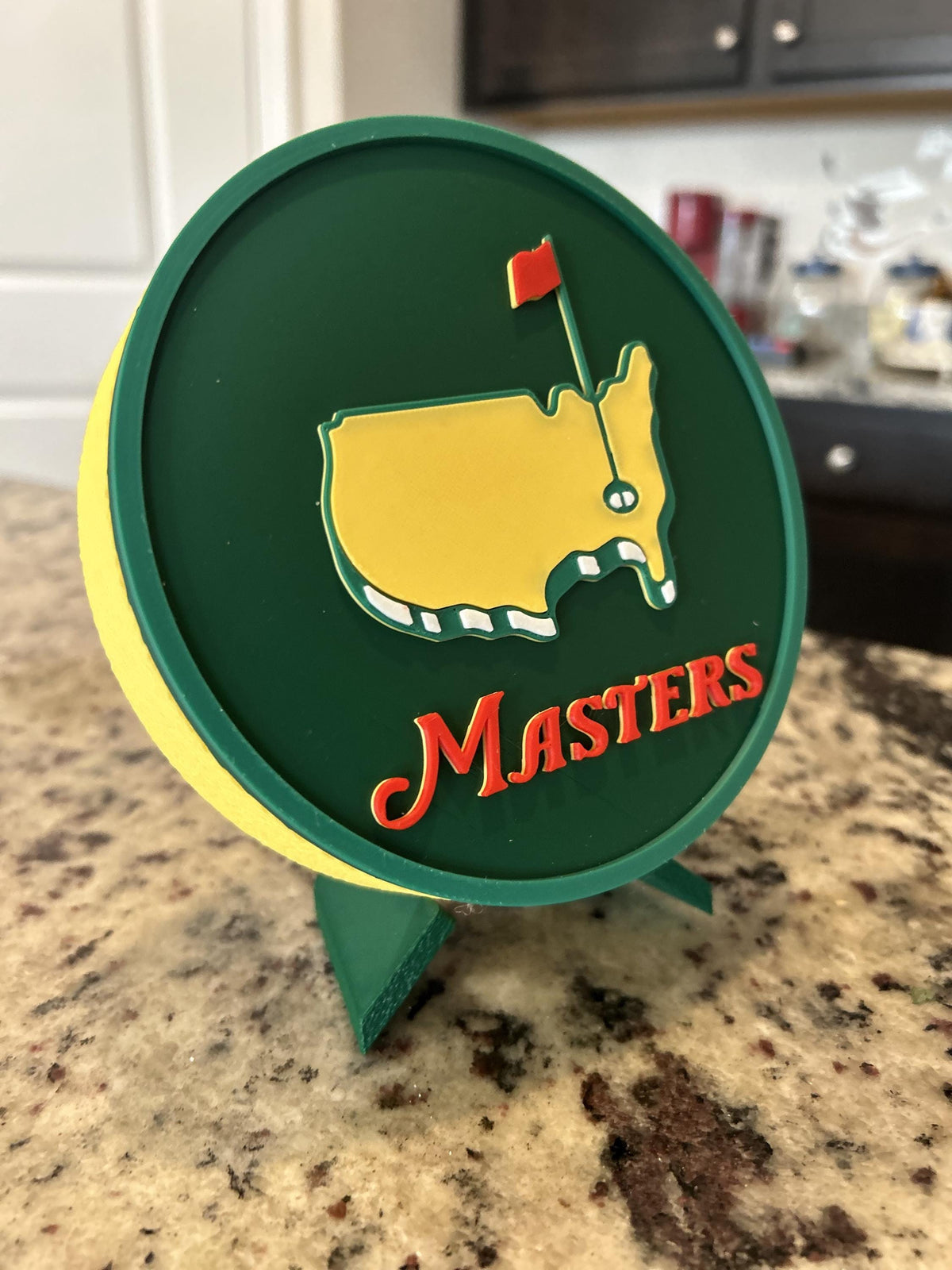 3D Printed Masters Golf Display with Stand — also a jewelry box or desk organizer; 3D printed fan gift, made in USA