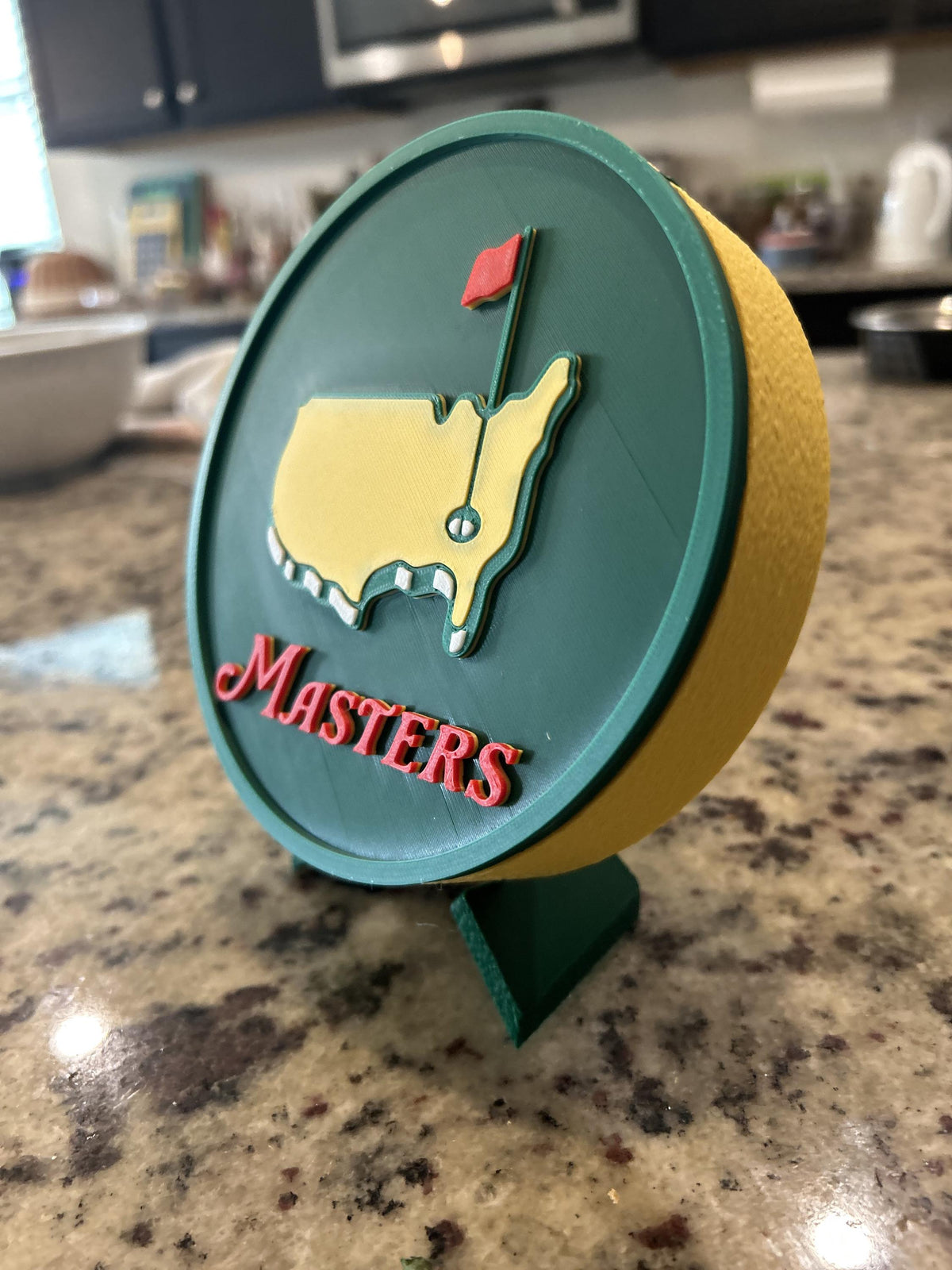3D Printed Masters Golf Display with Stand — also a jewelry box or desk organizer; 3D printed fan gift, made in USA