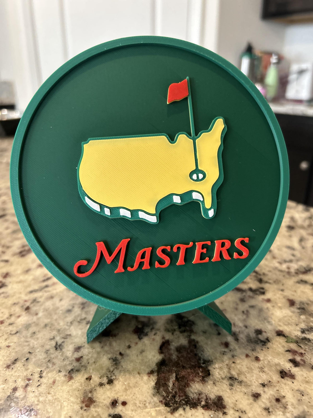 3D Printed Masters Golf Display with Stand — also a jewelry box or desk organizer; 3D printed fan gift, made in USA