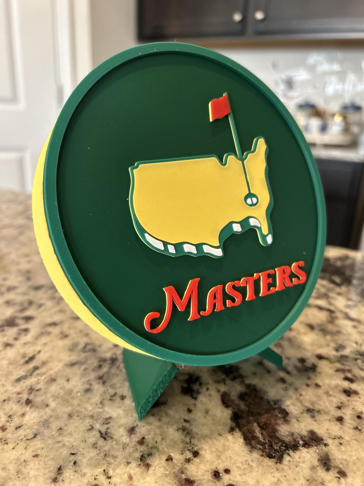 3D Printed Masters Golf Display with Stand — also a jewelry box or desk organizer; 3D printed fan gift, made in USA