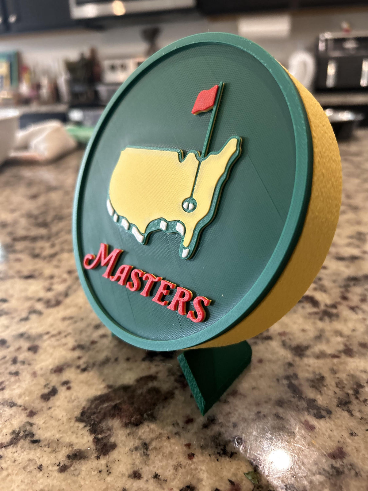3D Printed Masters Golf Display with Stand — also a jewelry box or desk organizer; 3D printed fan gift, made in USA
