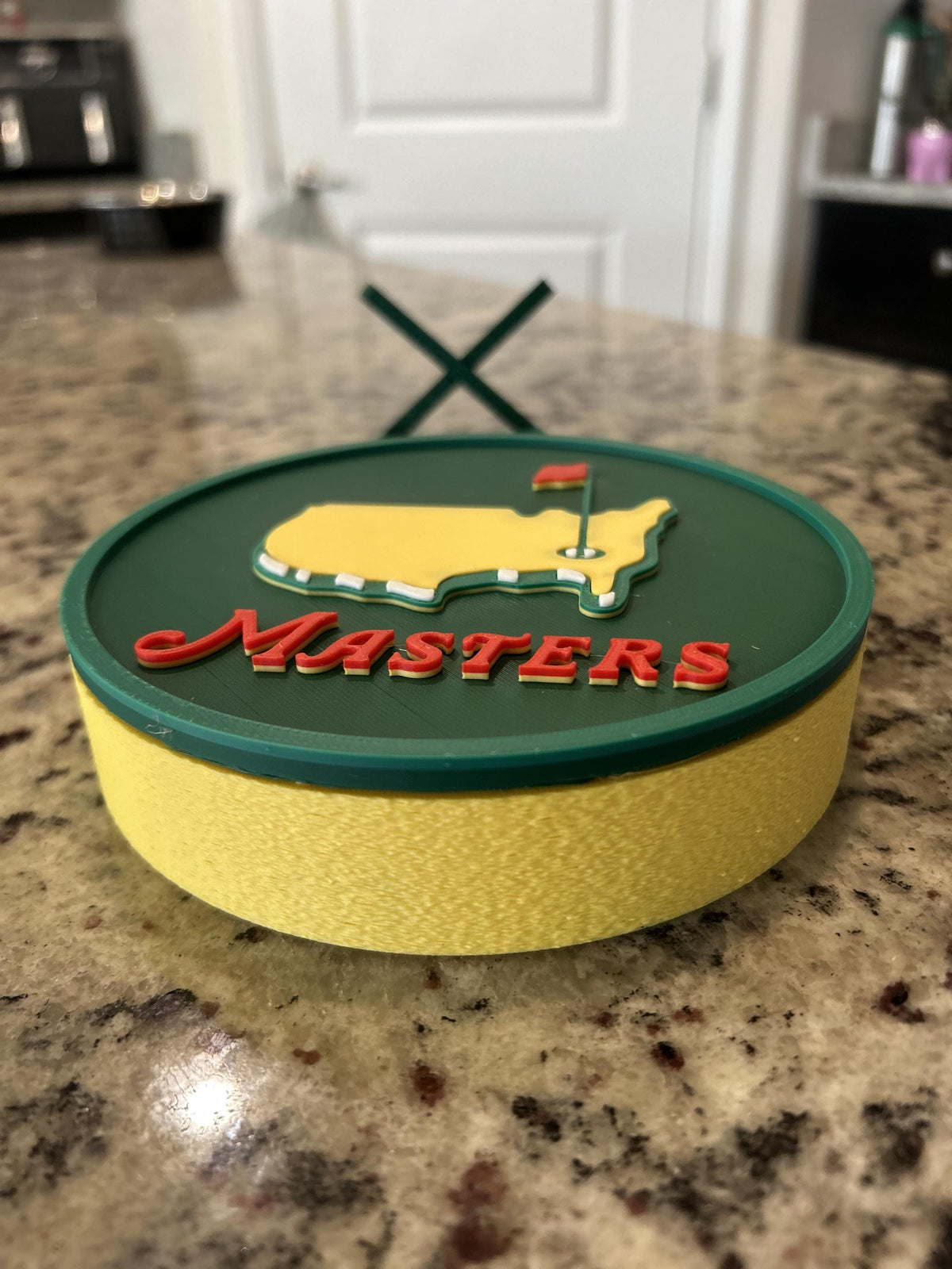 3D Printed Masters Golf Display with Stand — also a jewelry box or desk organizer; 3D printed fan gift, made in USA