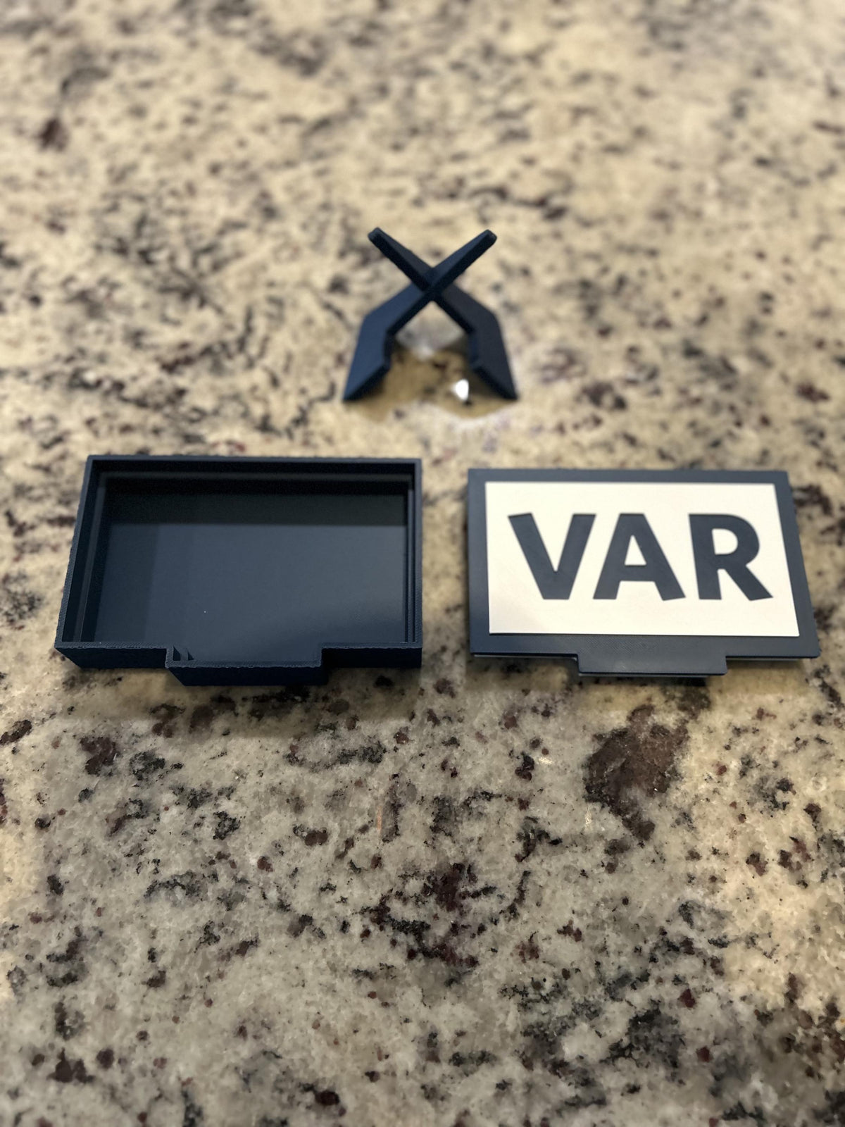 VAR video assistant referee 3D printed sign desk display and hidden stash box, funny soccer fan gift, made in USA