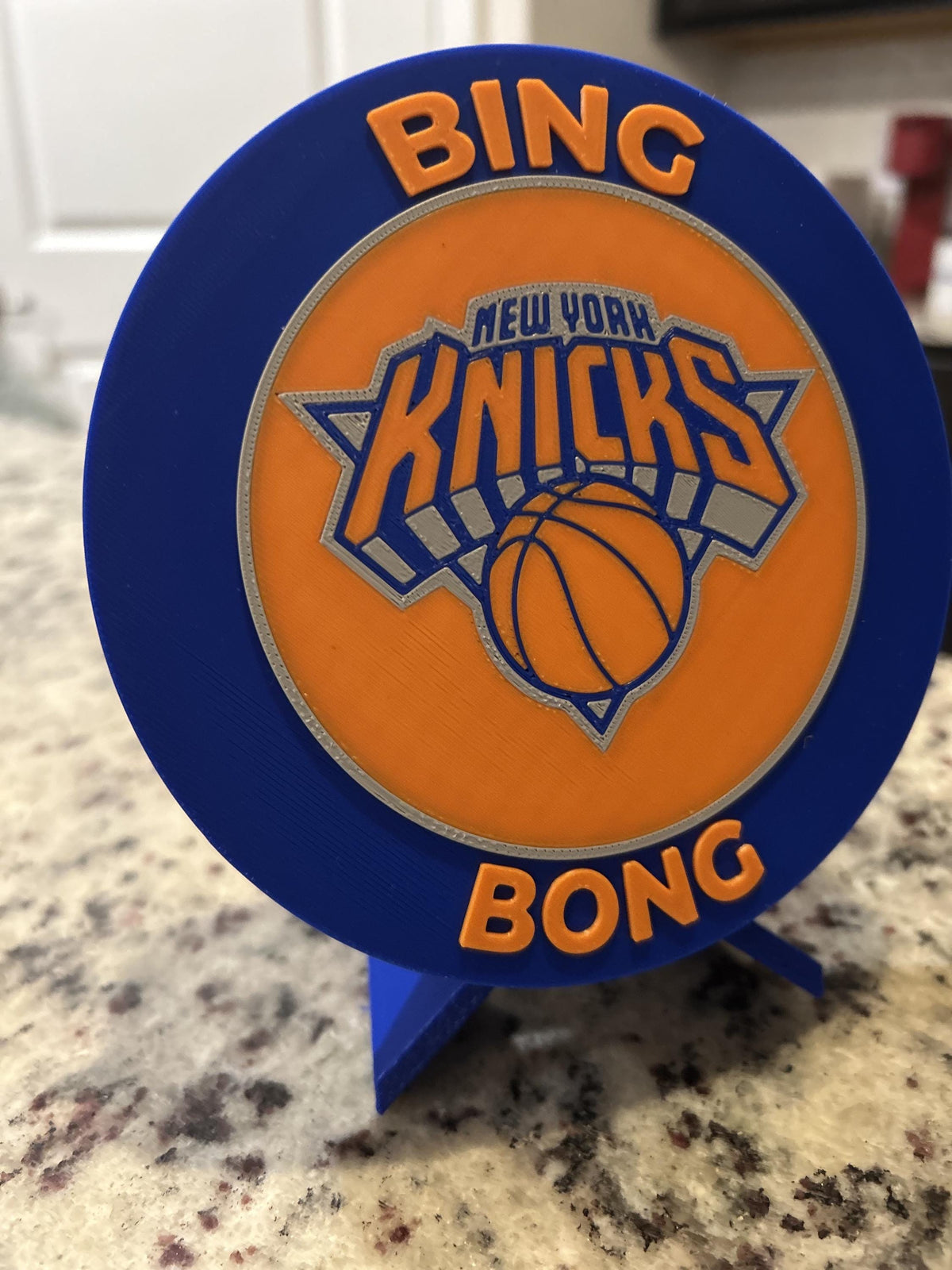 New York Knicks 3D printed display and hidden stash box, roundel or crest, personalized NBA basketball fan gift, made in USA