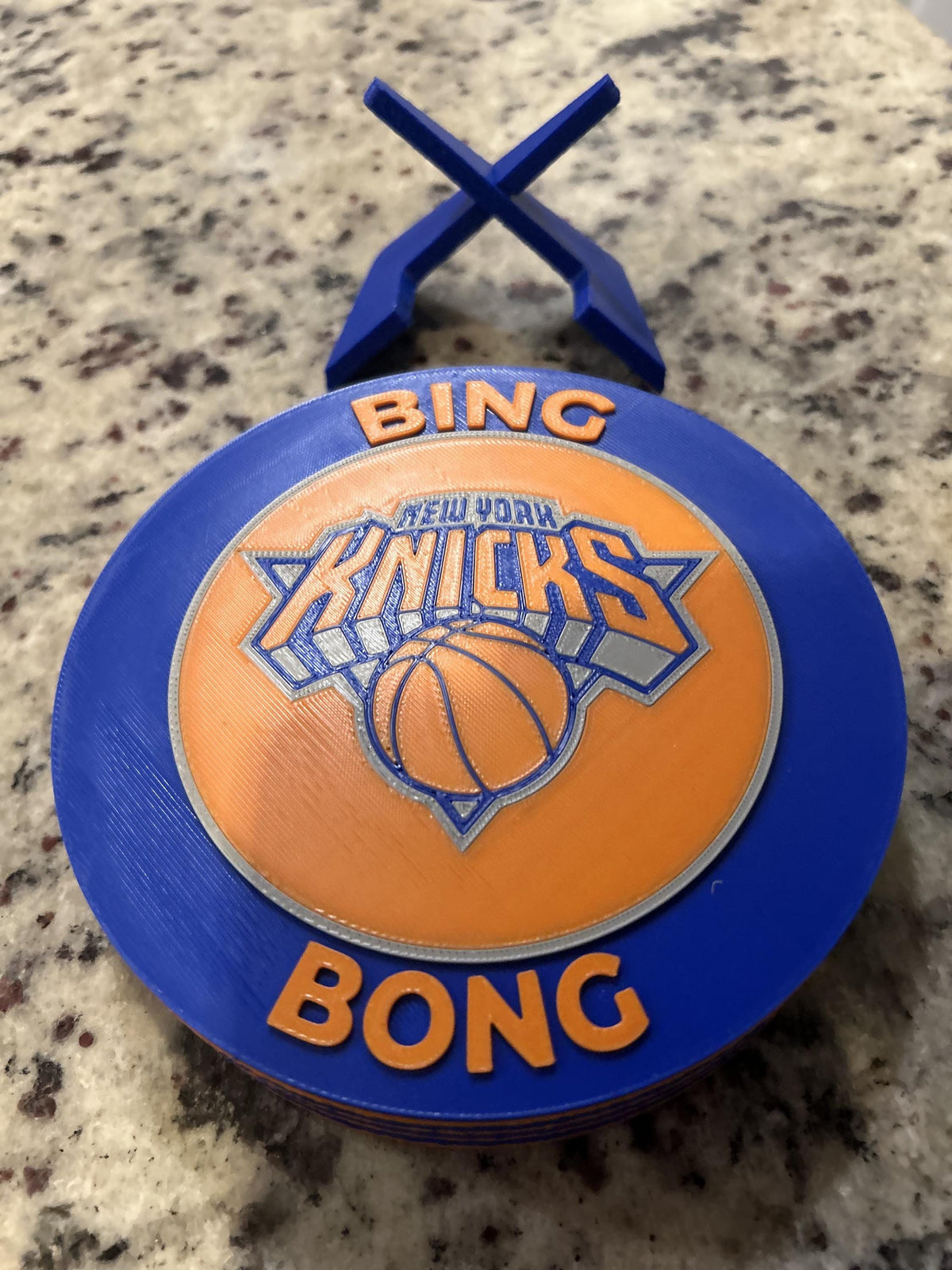 New York Knicks 3D printed display and hidden stash box, roundel or crest, personalized NBA basketball fan gift, made in USA