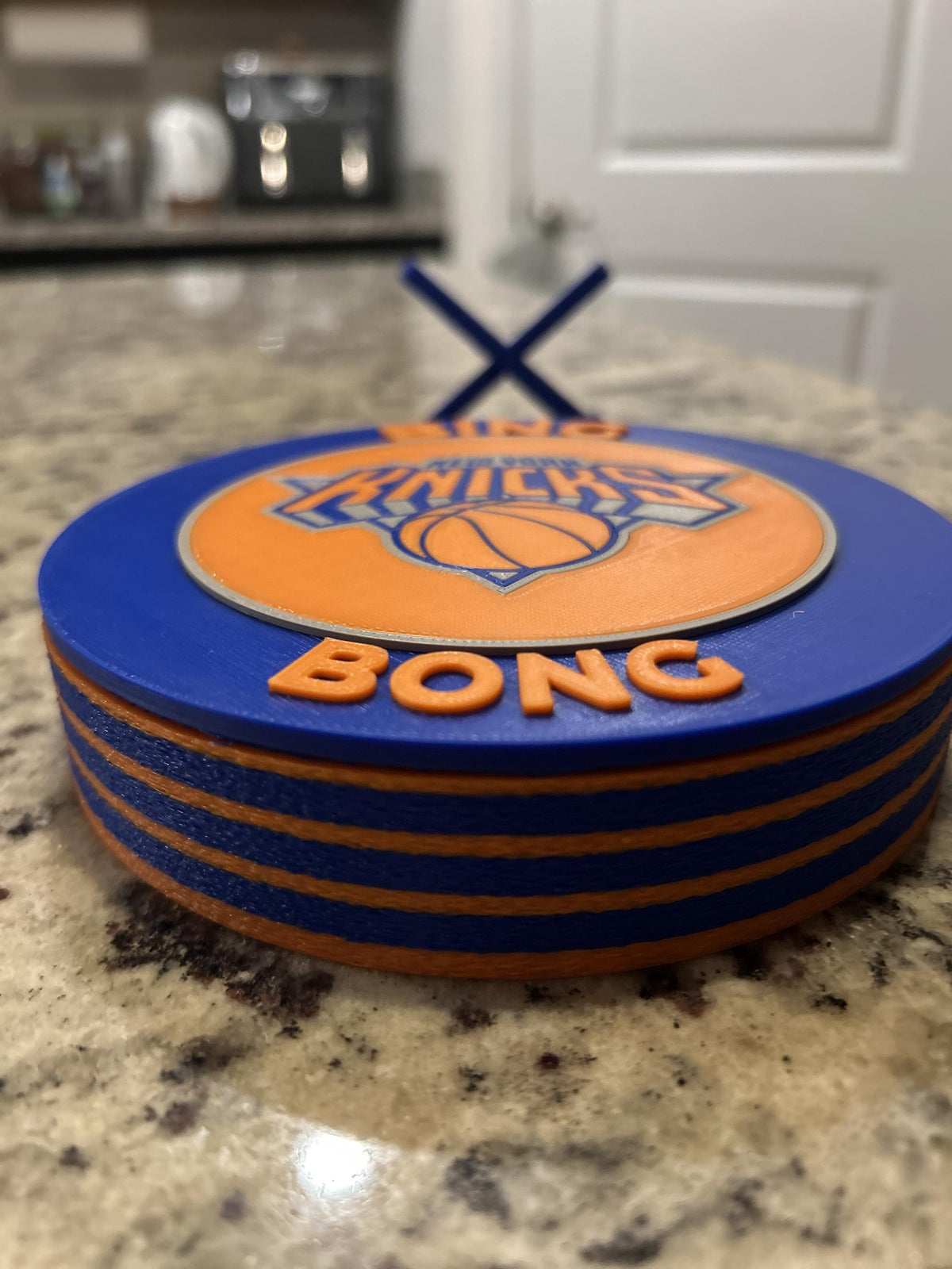 New York Knicks 3D printed display and hidden stash box, roundel or crest, personalized NBA basketball fan gift, made in USA