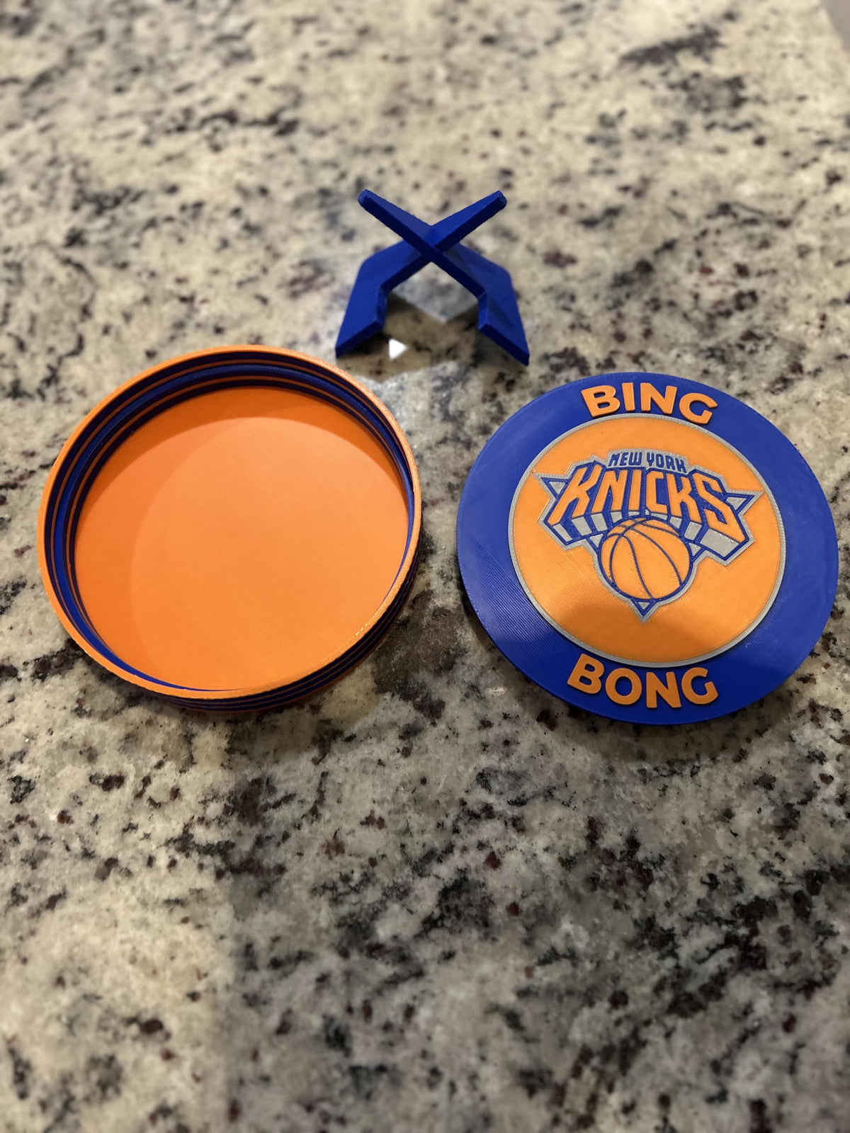 New York Knicks 3D printed display and hidden stash box, roundel or crest, personalized NBA basketball fan gift, made in USA