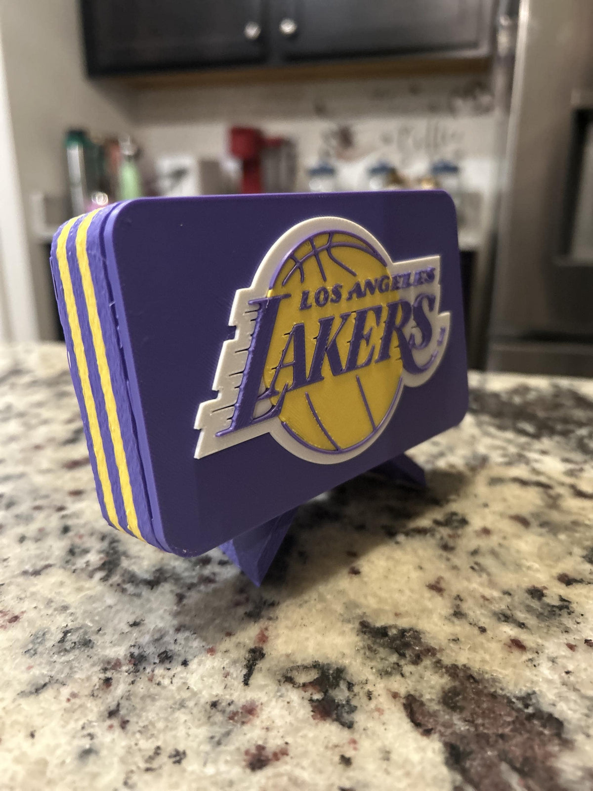 Los Angeles Lakers 3D printed plaque display with stand and hidden stash box, NBA basketball fan gift, made in USA