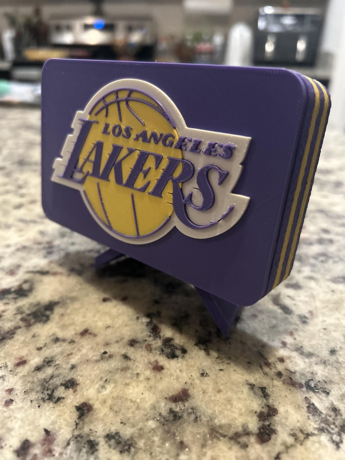 Los Angeles Lakers 3D printed plaque display with stand and hidden stash box, NBA basketball fan gift, made in USA