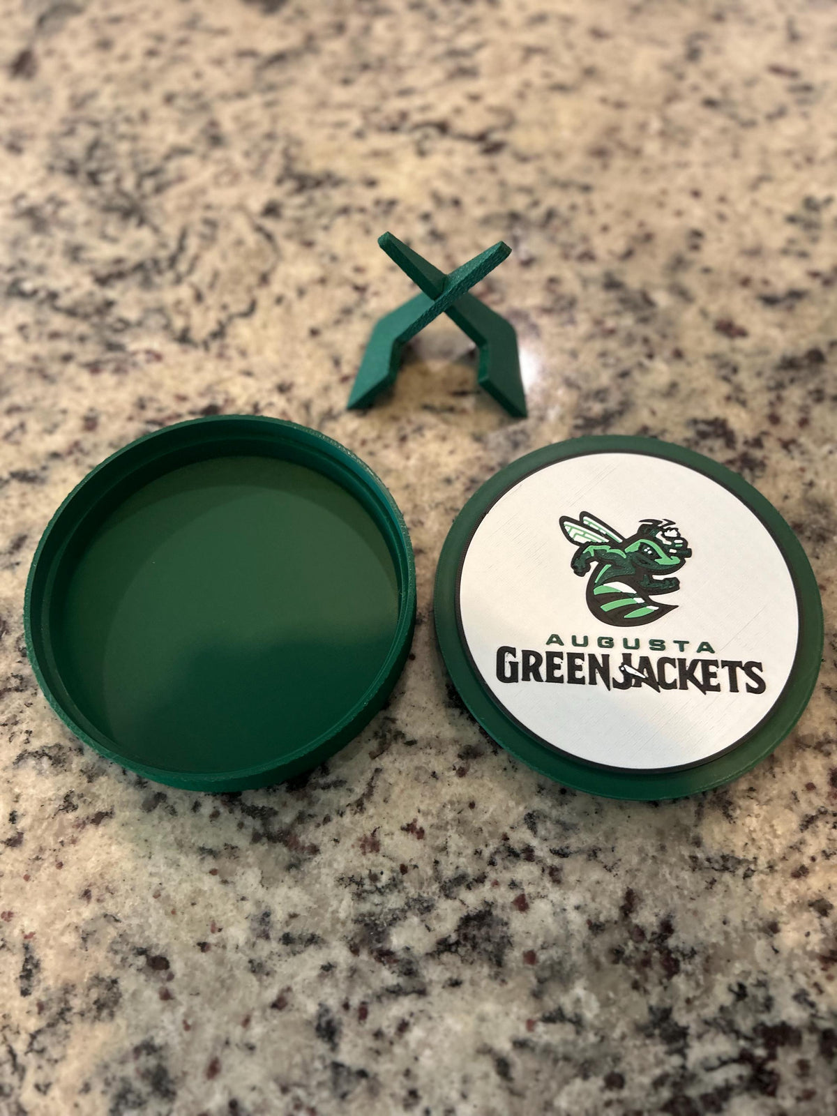 Augusta GreenJackets 3D Printed Crest Display | GreenJackets Baseball Fan Decor & Keepsake Stash Box | Made in USA Gift