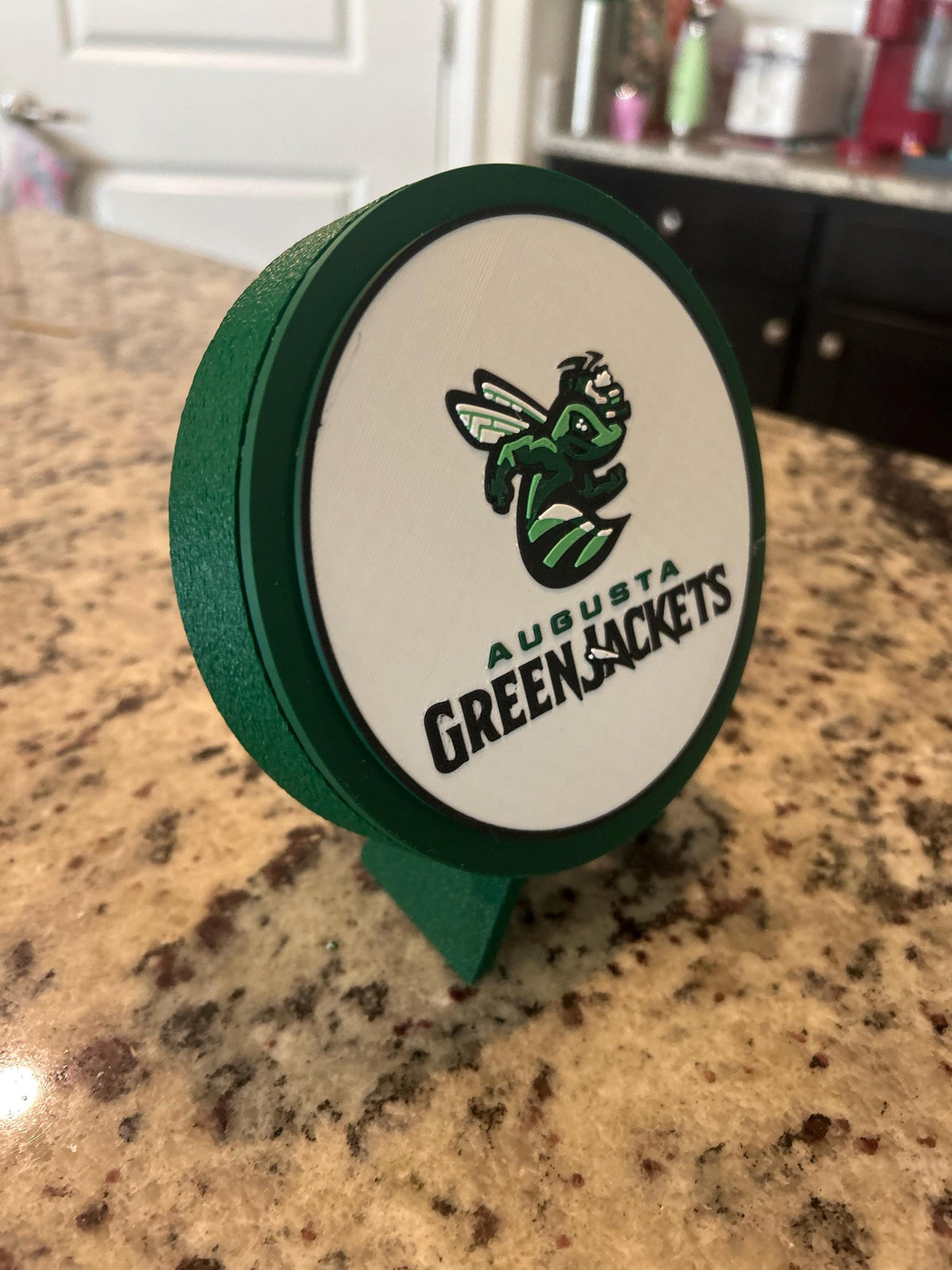 Augusta GreenJackets 3D Printed Crest Display | GreenJackets Baseball Fan Decor & Keepsake Stash Box | Made in USA Gift