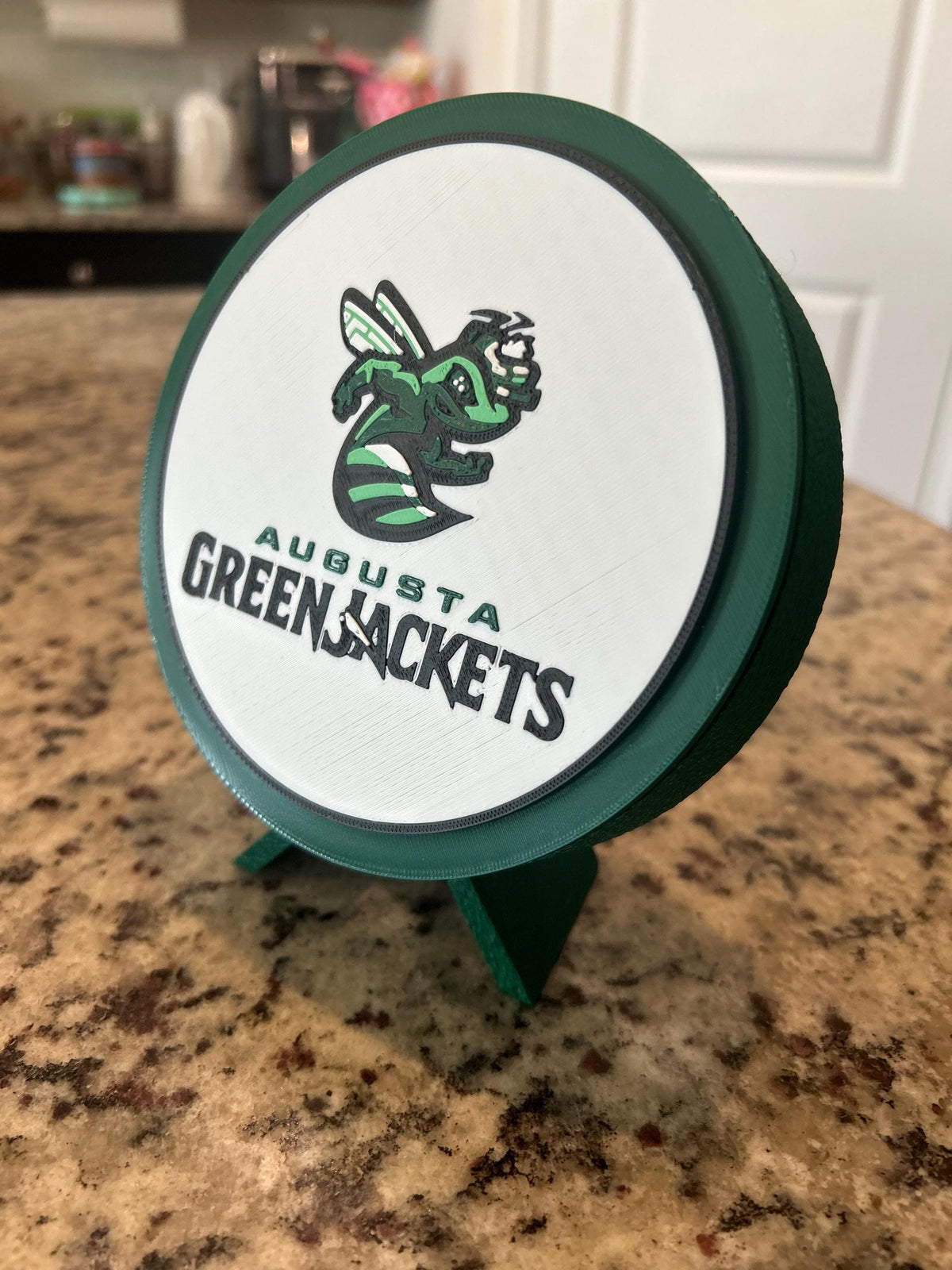 Augusta GreenJackets 3D Printed Crest Display | GreenJackets Baseball Fan Decor & Keepsake Stash Box | Made in USA Gift