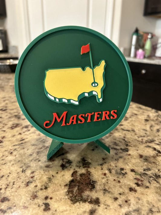 3D Printed Masters Golf Display with Stand — also a jewelry box or desk organizer; 3D printed fan gift, made in USA