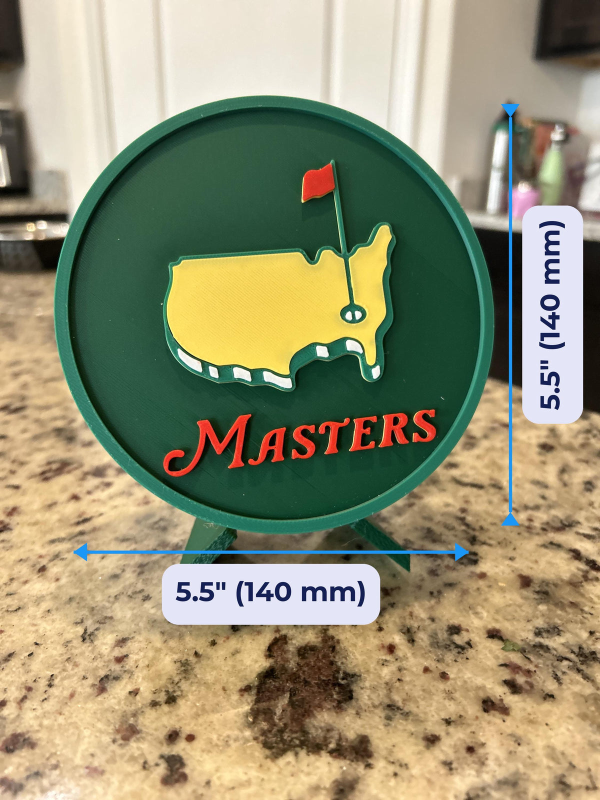 3D Printed Masters Golf Display with Stand — also a jewelry box or desk organizer; 3D printed fan gift, made in USA