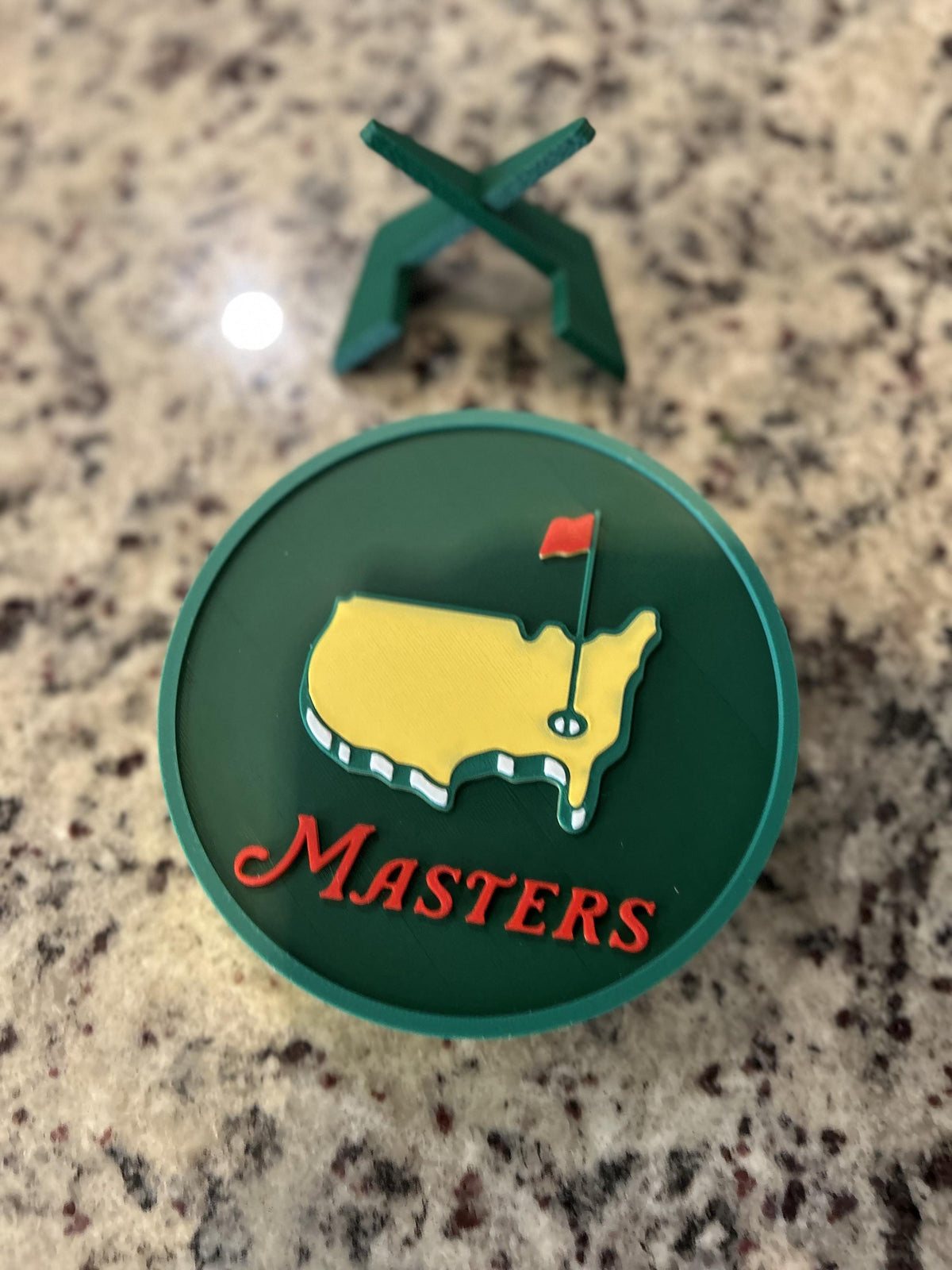 3D Printed Masters Golf Display with Stand — also a jewelry box or desk organizer; 3D printed fan gift, made in USA