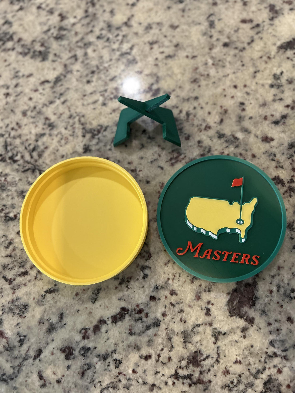 3D Printed Masters Golf Display with Stand — also a jewelry box or desk organizer; 3D printed fan gift, made in USA