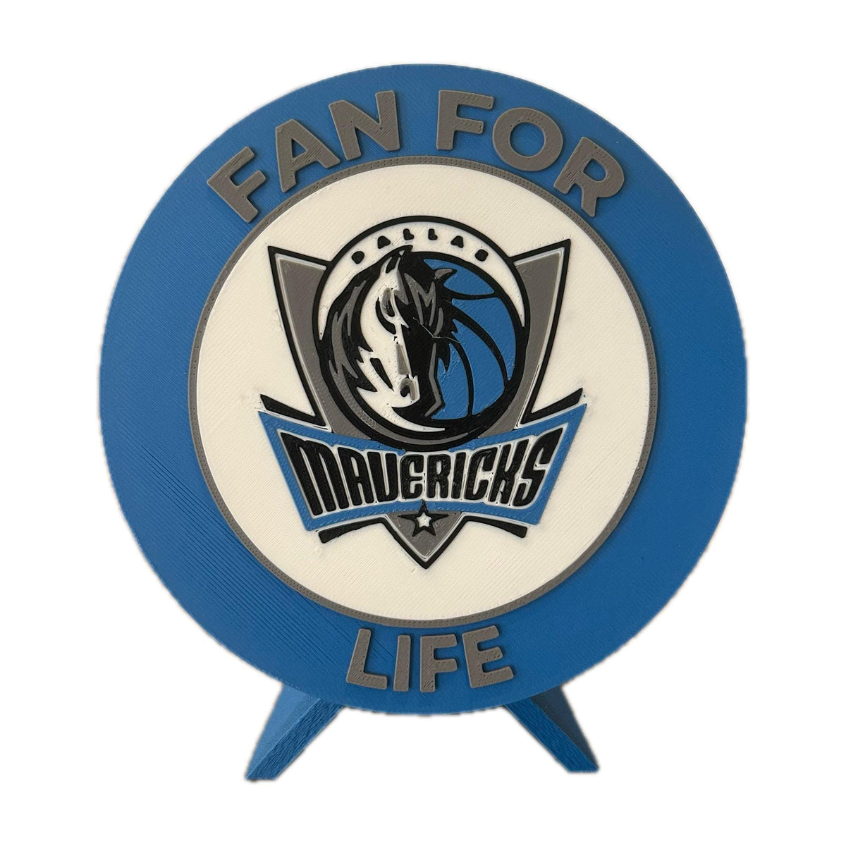 3D Printed Dallas Mavericks Personalized Roundel Display & Stash Box with stand; 3D printed fan gift, made in USA