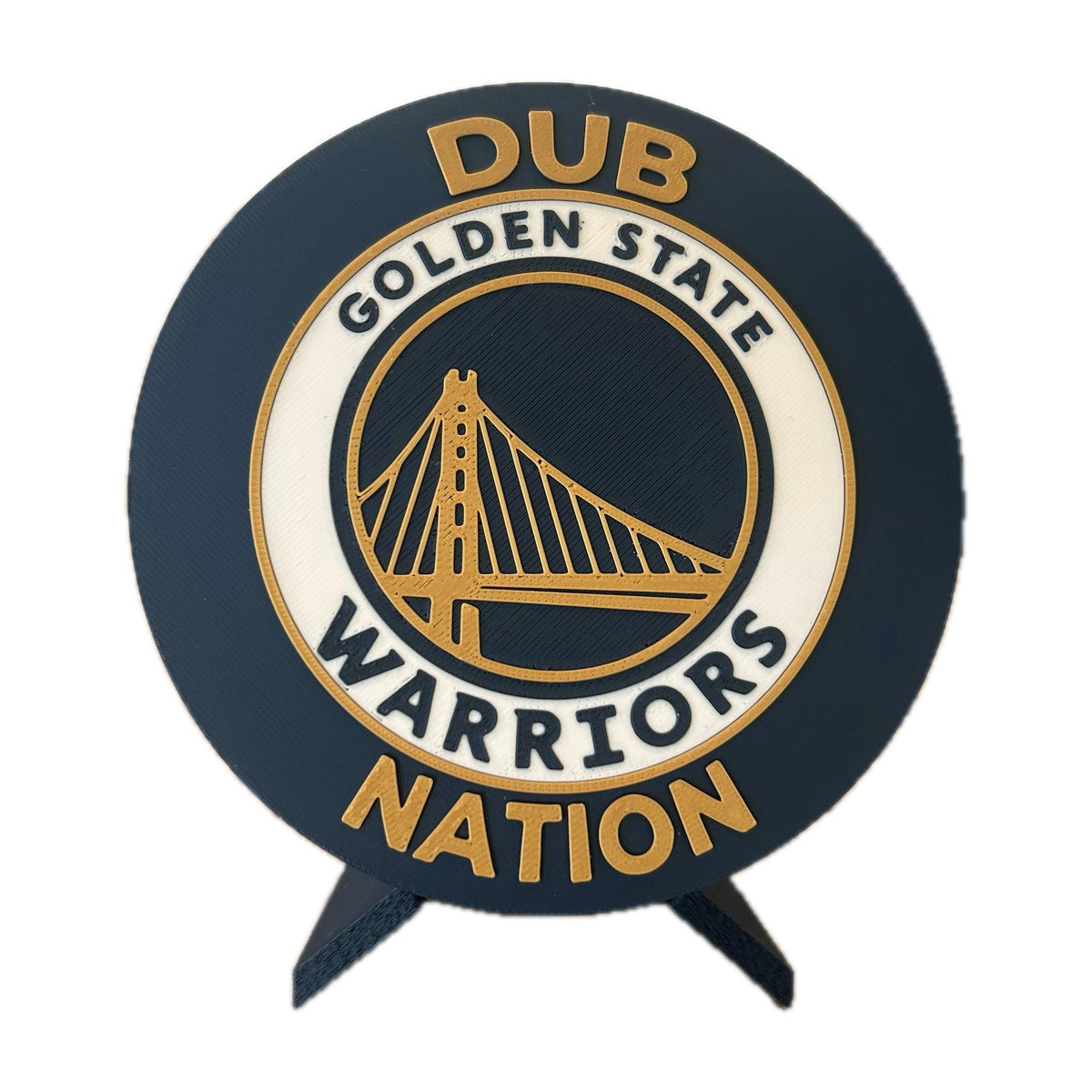 3D Printed Golden State Warriors Personalized Roundel & Stash Box with stand; 3D printed fan gift, made in USA