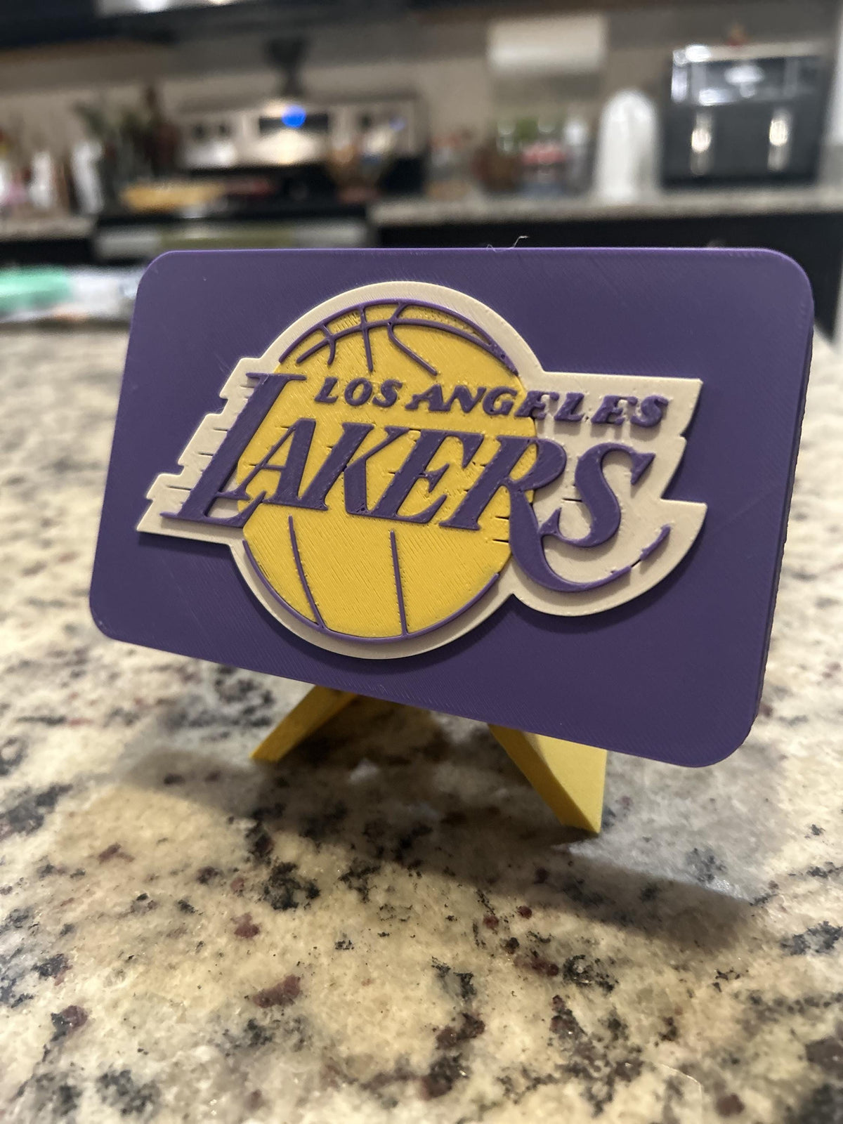 Los Angeles Lakers 3D printed plaque display with stand and hidden stash box, NBA basketball fan gift, made in USA