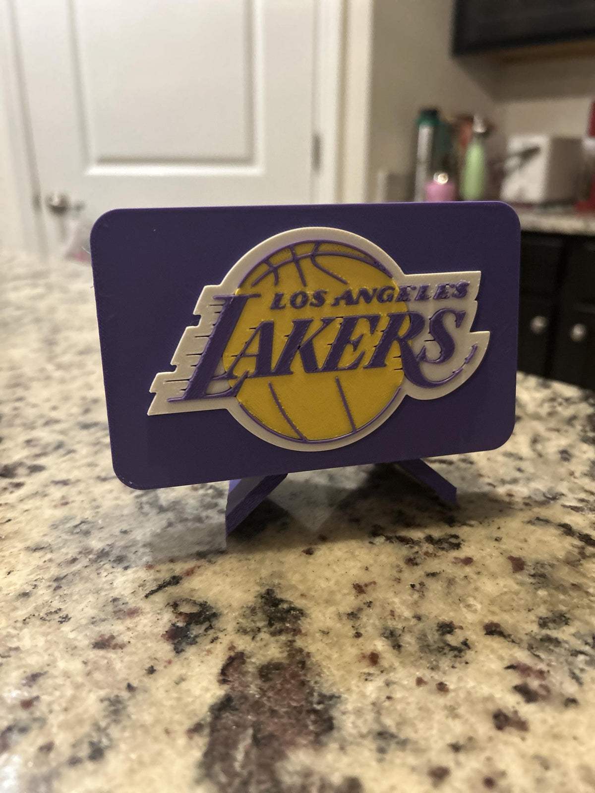 Los Angeles Lakers 3D printed plaque display with stand and hidden stash box, NBA basketball fan gift, made in USA