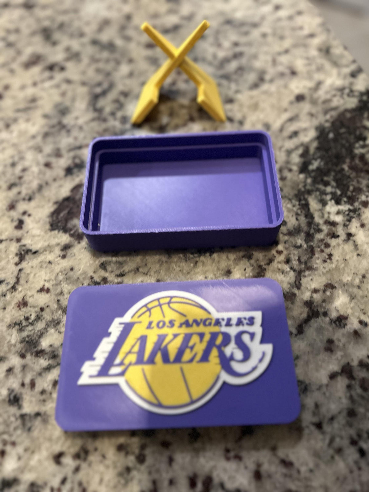 Los Angeles Lakers 3D printed plaque display with stand and hidden stash box, NBA basketball fan gift, made in USA