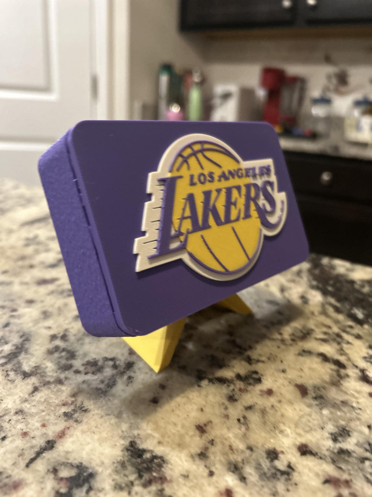 Los Angeles Lakers 3D printed plaque display with stand and hidden stash box, NBA basketball fan gift, made in USA