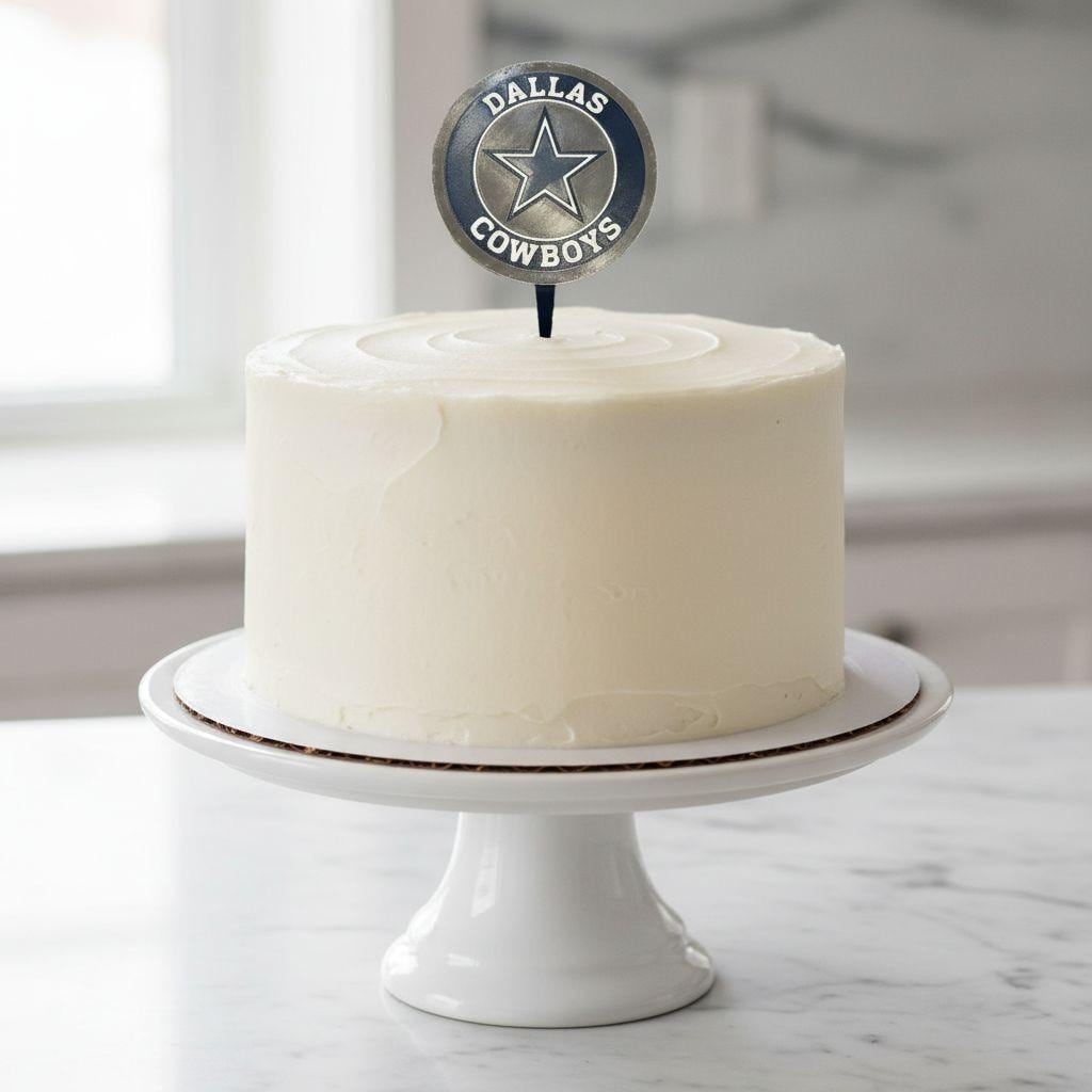 Dallas Cowboys 3D printed cake topper and cupcake toppers, food-grade PETG star disc, NFL football birthday party decor, made in USA