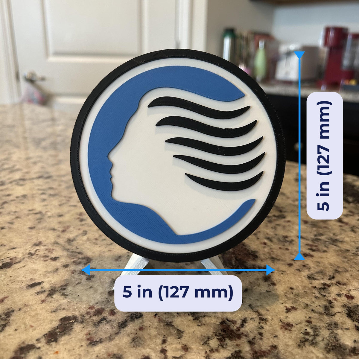 3D Printed Atalanta Crest Display with Stand; 3D printed fan gift, made in USA