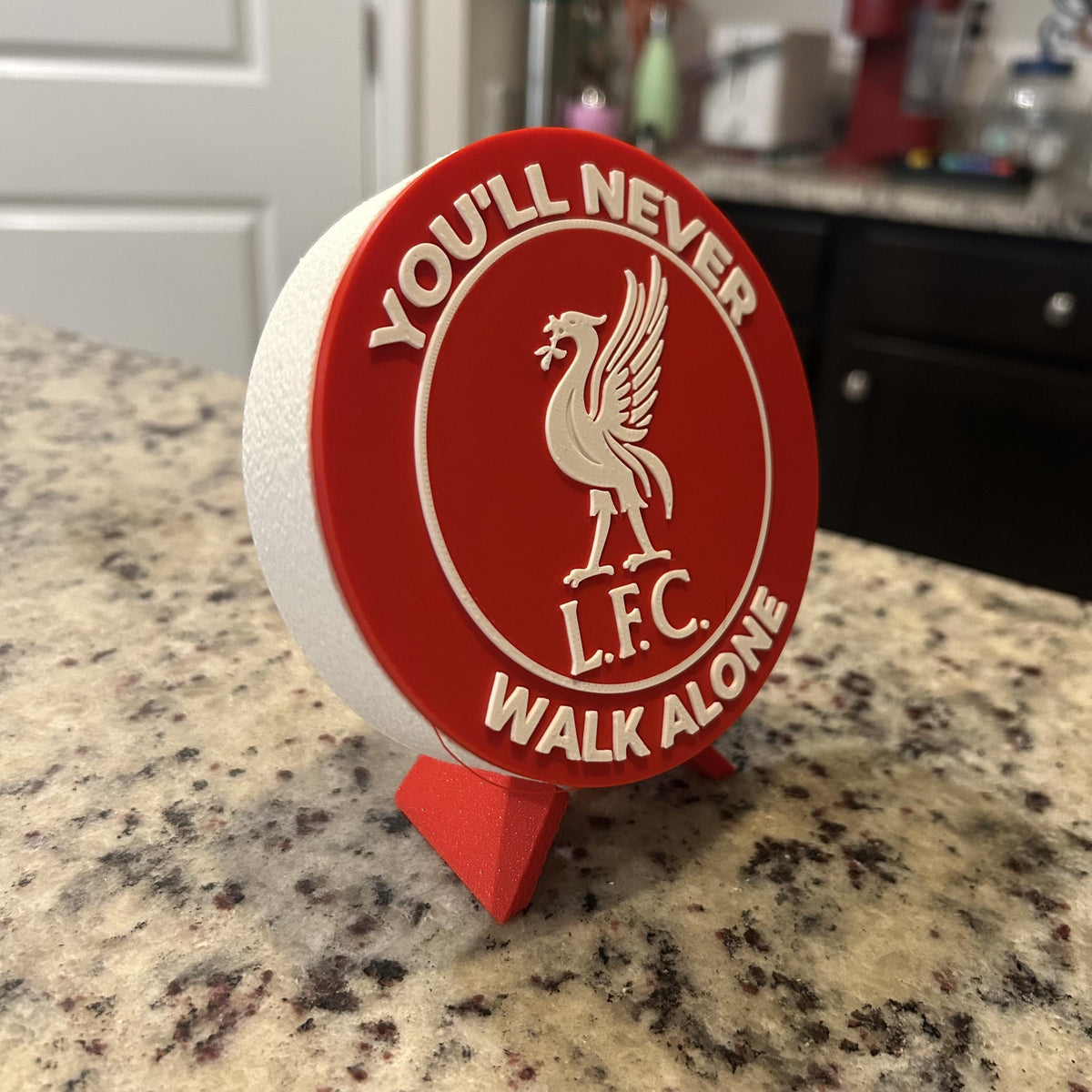 Liverpool Personalized Roundel Display & Stash Box with stand; 3D printed fan gift, made in USA
