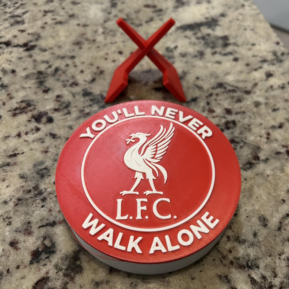 Liverpool Personalized Roundel Display & Stash Box with stand; 3D printed fan gift, made in USA