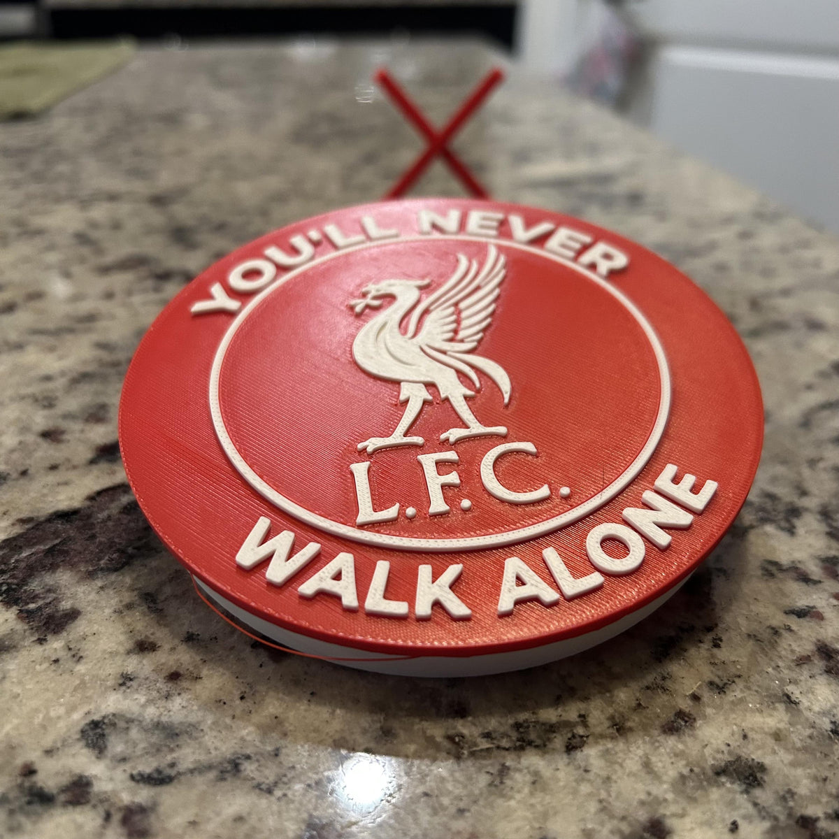 Liverpool Personalized Roundel Display & Stash Box with stand; 3D printed fan gift, made in USA