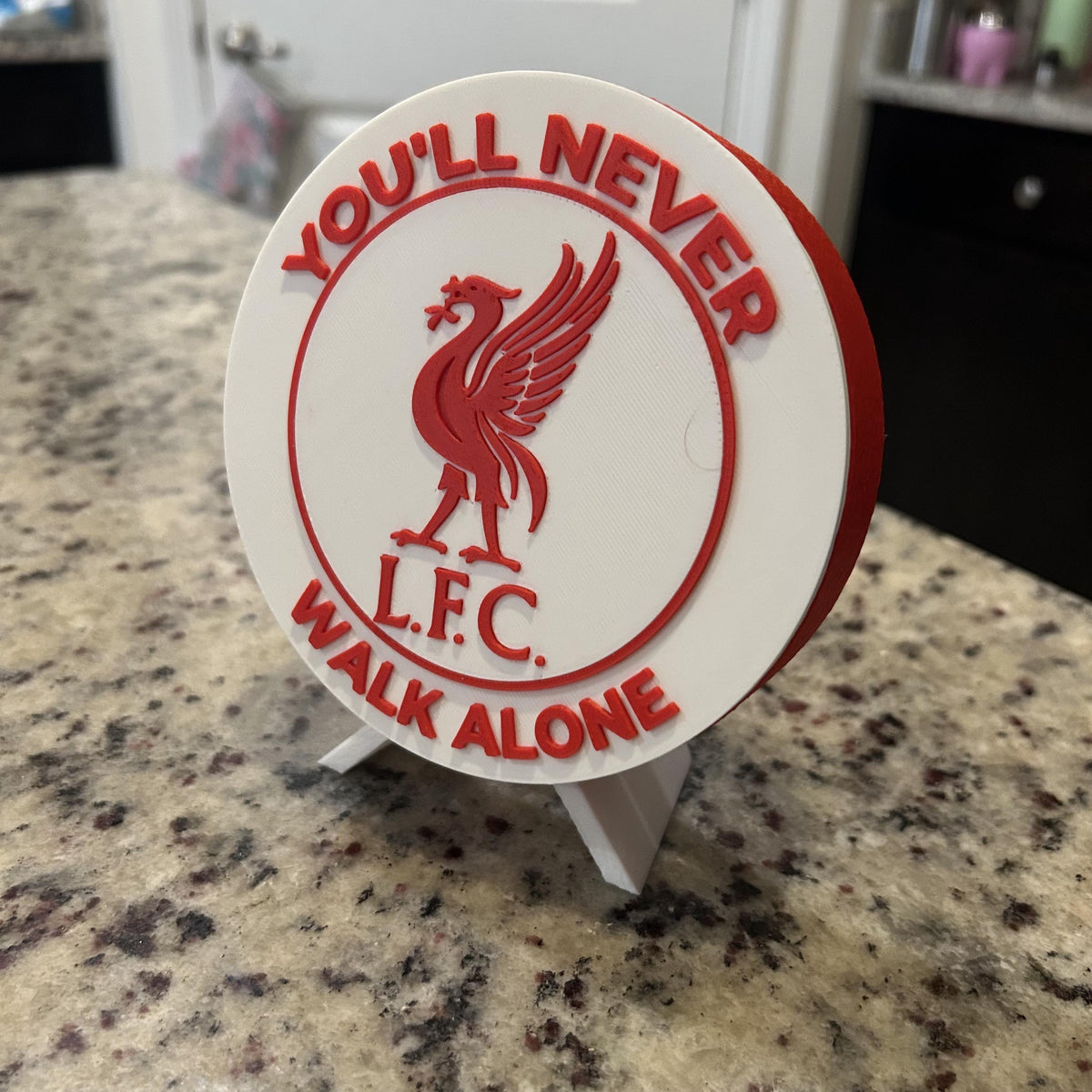 Liverpool Personalized Roundel Display & Stash Box with stand; 3D printed fan gift, made in USA