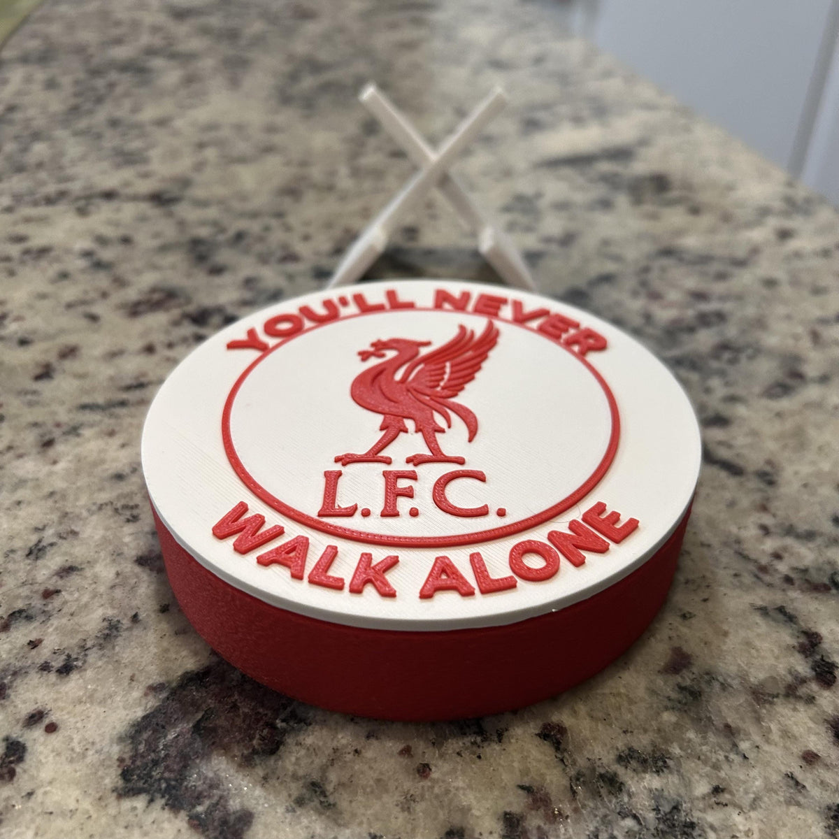 Liverpool Personalized Roundel Display & Stash Box with stand; 3D printed fan gift, made in USA
