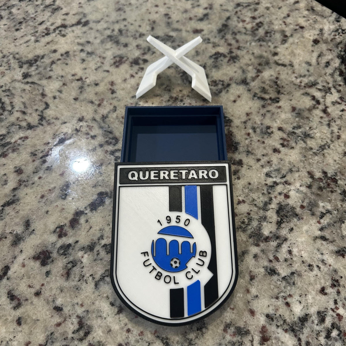Queretaro FC 3D Printed Crest Display with Stand; 3D printed fan gift, made in USA