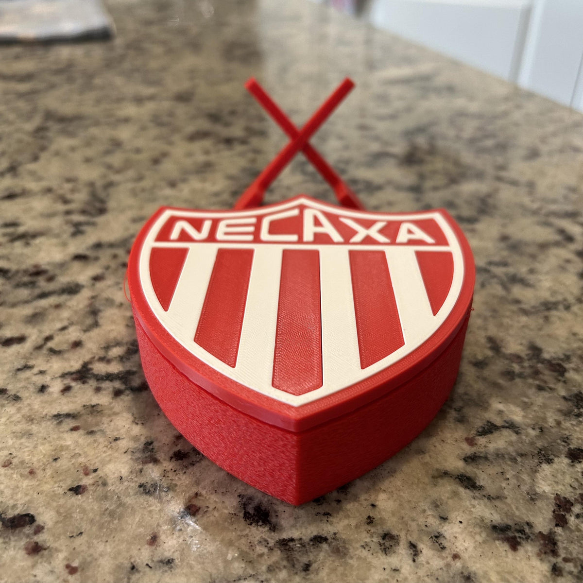 Club Necaxa 3D Printed Crest Display with Stand; 3D printed fan gift, made in USA