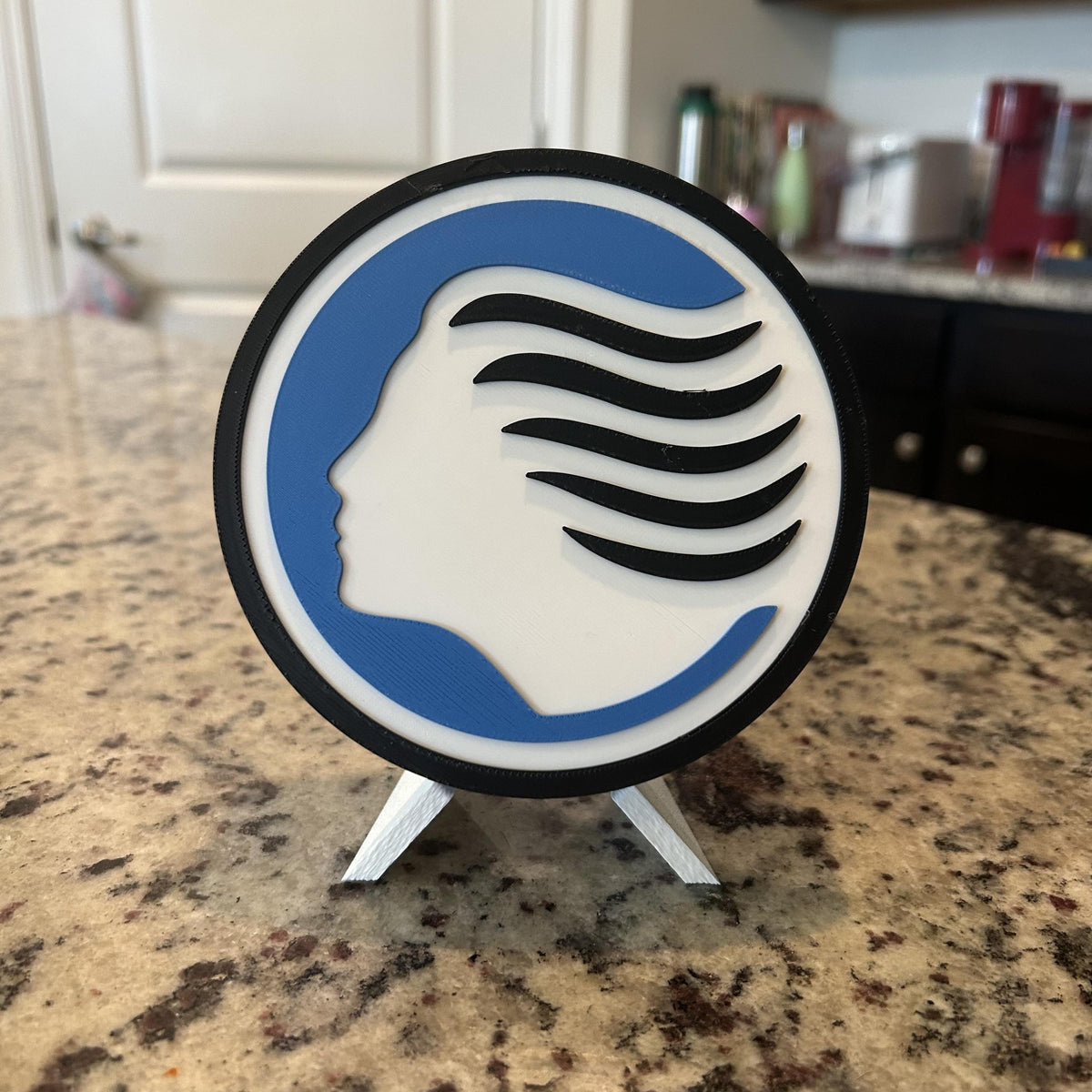 3D Printed Atalanta Crest Display with Stand; 3D printed fan gift, made in USA