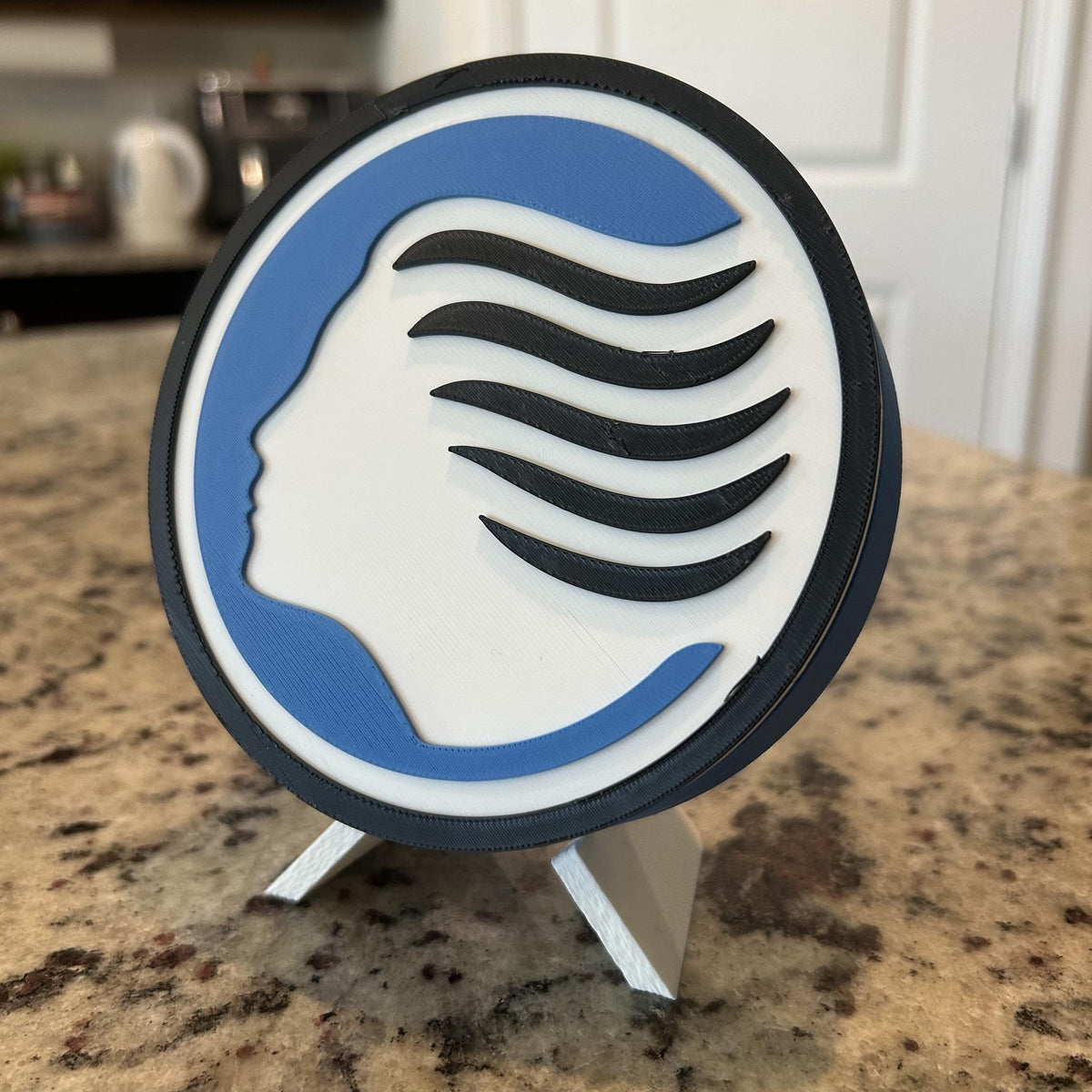 3D Printed Atalanta Crest Display with Stand; 3D printed fan gift, made in USA