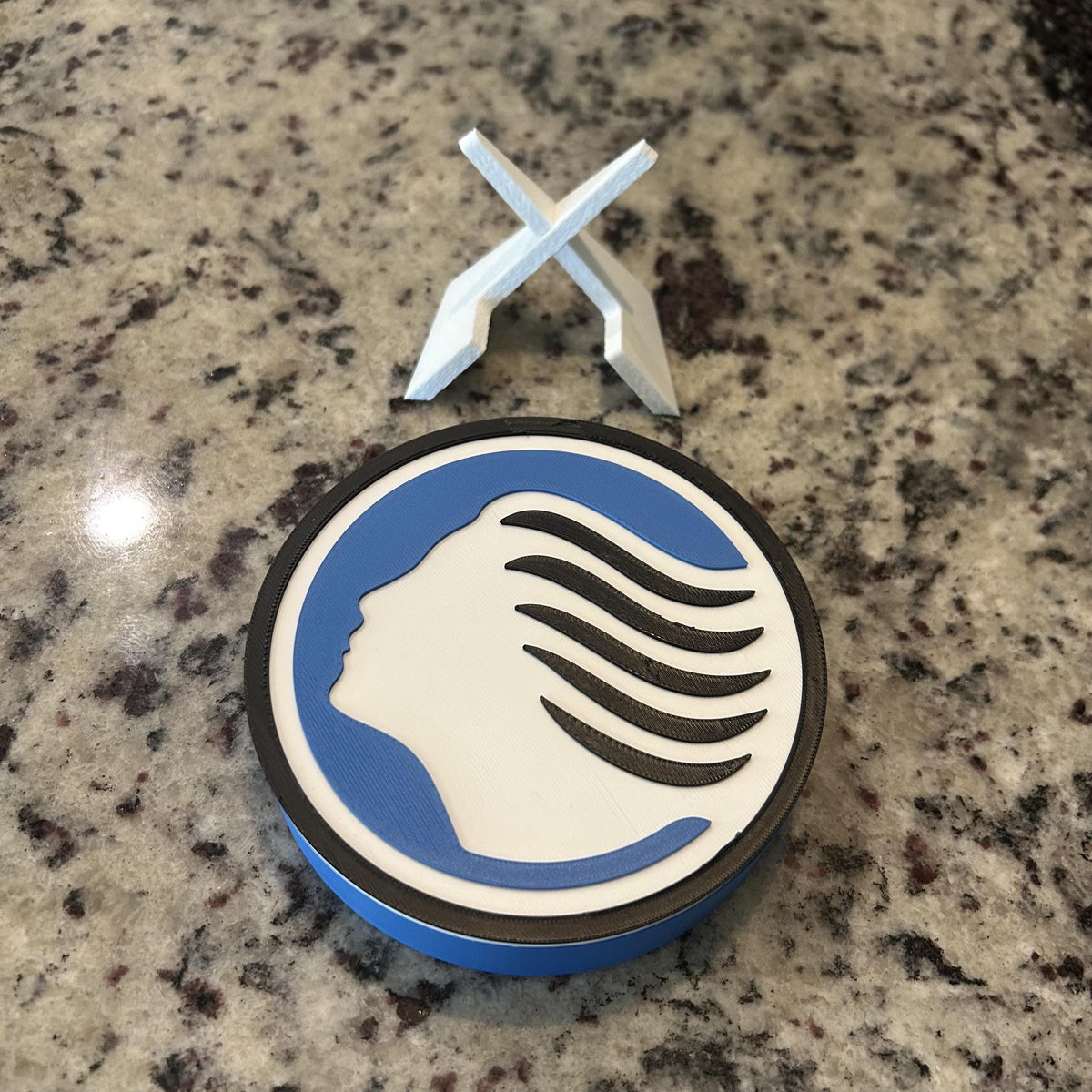 3D Printed Atalanta Crest Display with Stand; 3D printed fan gift, made in USA