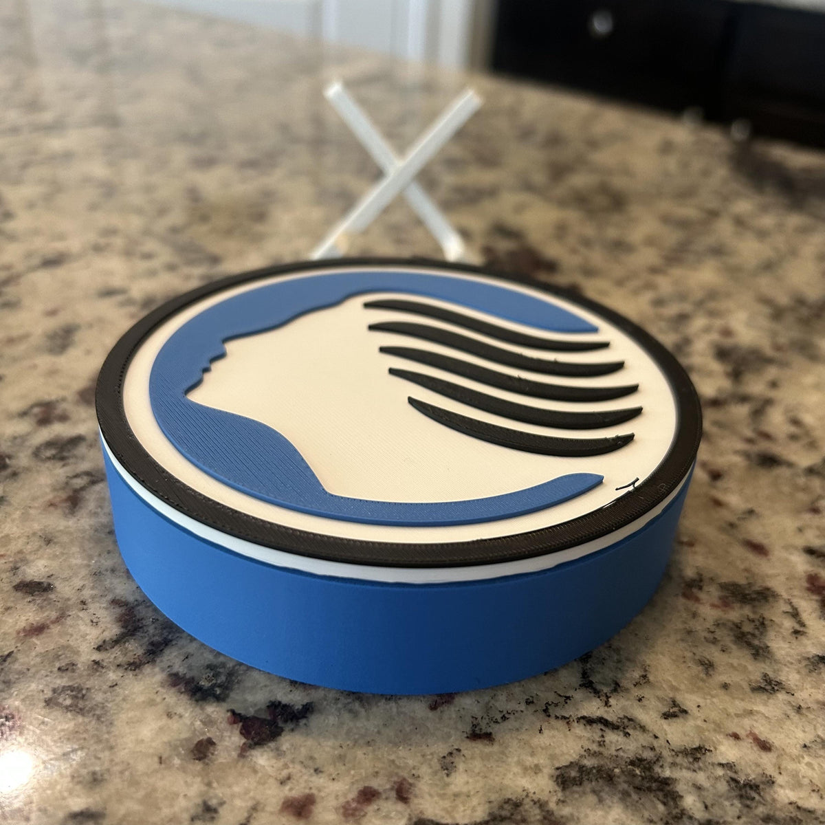 3D Printed Atalanta Crest Display with Stand; 3D printed fan gift, made in USA