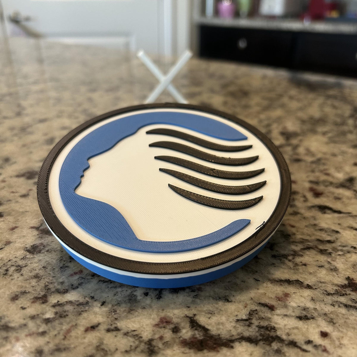 3D Printed Atalanta Crest Display with Stand; 3D printed fan gift, made in USA