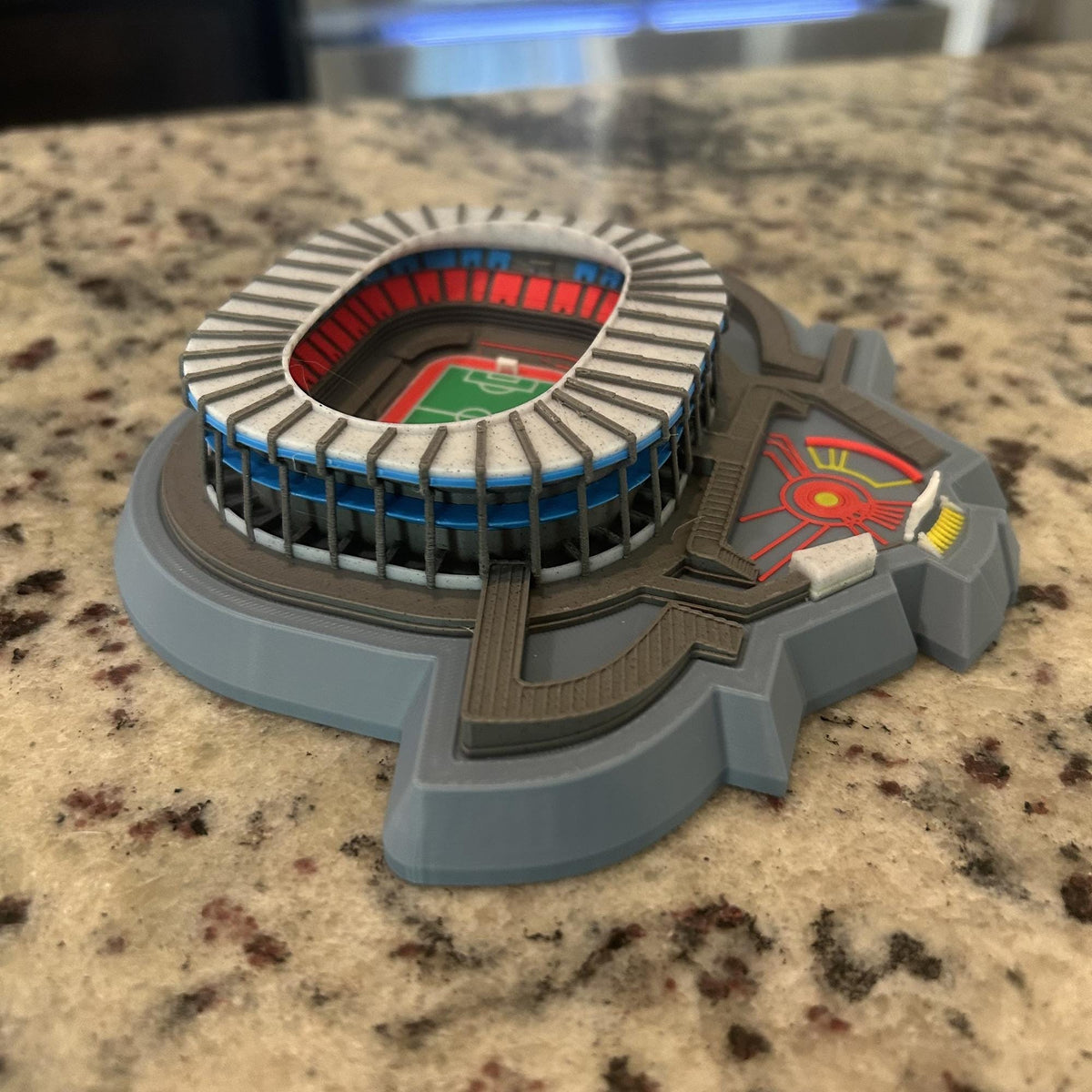 Limited edition Estadio Azteca 3D stadium replica with Aztec sun plaza emblem, three sizes, ready to ship collector display and Mexico futbol fan gift, made in USA