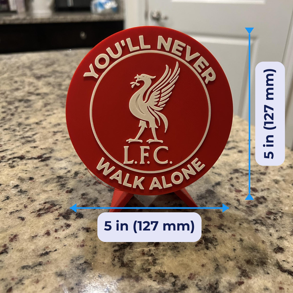 Liverpool Personalized Roundel Display & Stash Box with stand; 3D printed fan gift, made in USA