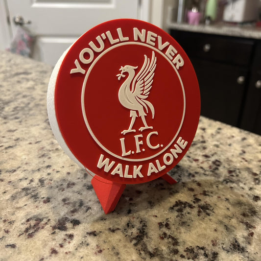 Liverpool Personalized Roundel Display & Stash Box with stand; 3D printed fan gift, made in USA