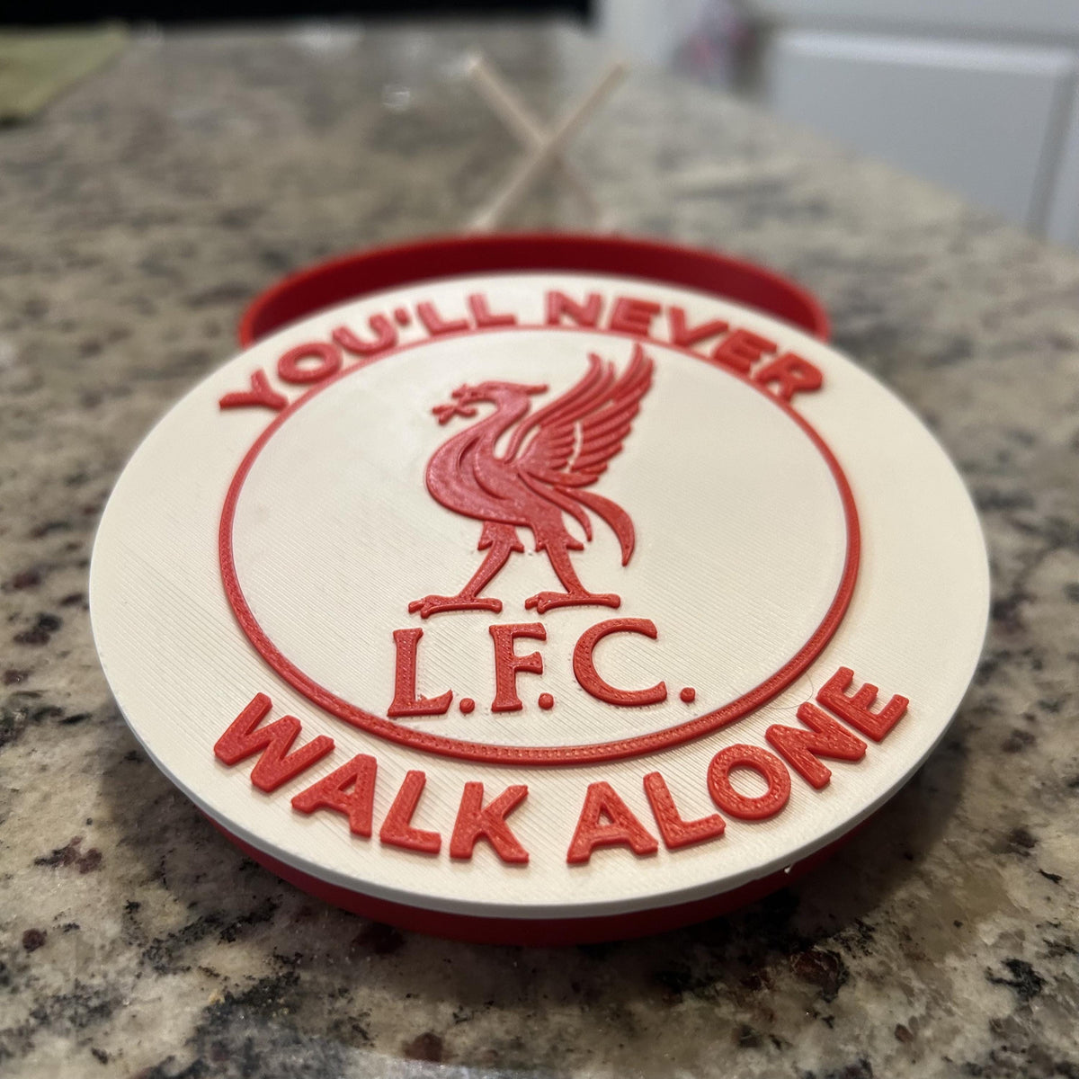 Liverpool Personalized Roundel Display & Stash Box with stand; 3D printed fan gift, made in USA