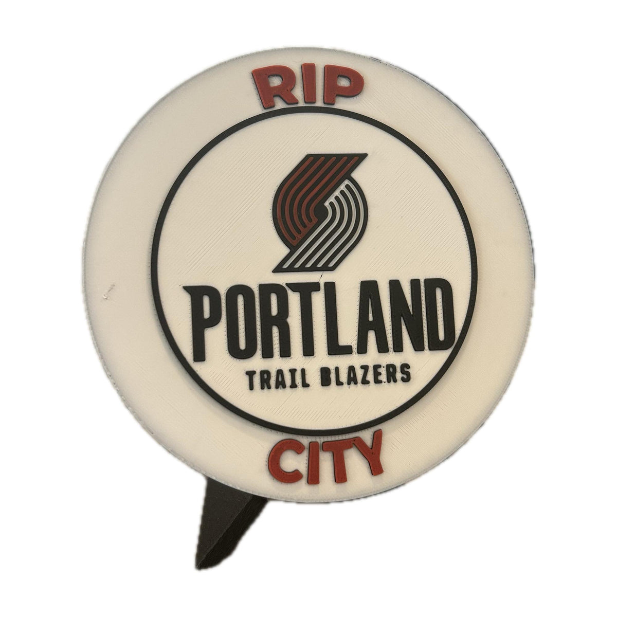 Portland Trail Blazers Personalized Roundel Display with Stand & Stash Box; 3D printed fan gift, made in USA