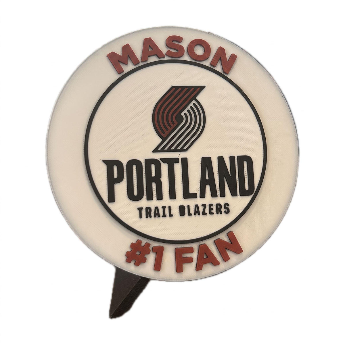 Portland Trail Blazers Personalized Roundel Display with Stand & Stash Box; 3D printed fan gift, made in USA