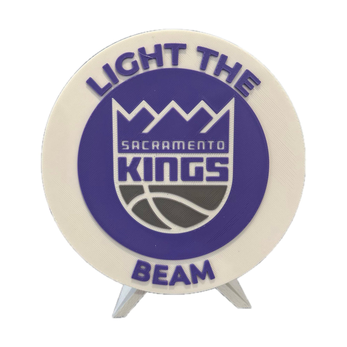 Sacramento Kings Personalized Roundel Display with Stand & Stash Box; 3D printed fan gift, made in USA